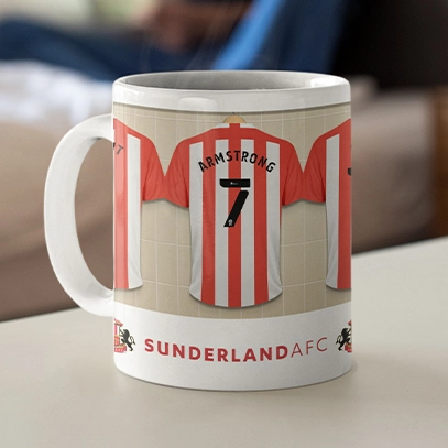 Personalised Ceramic Mug RETRO SHIRT Sunderland A.F.C 